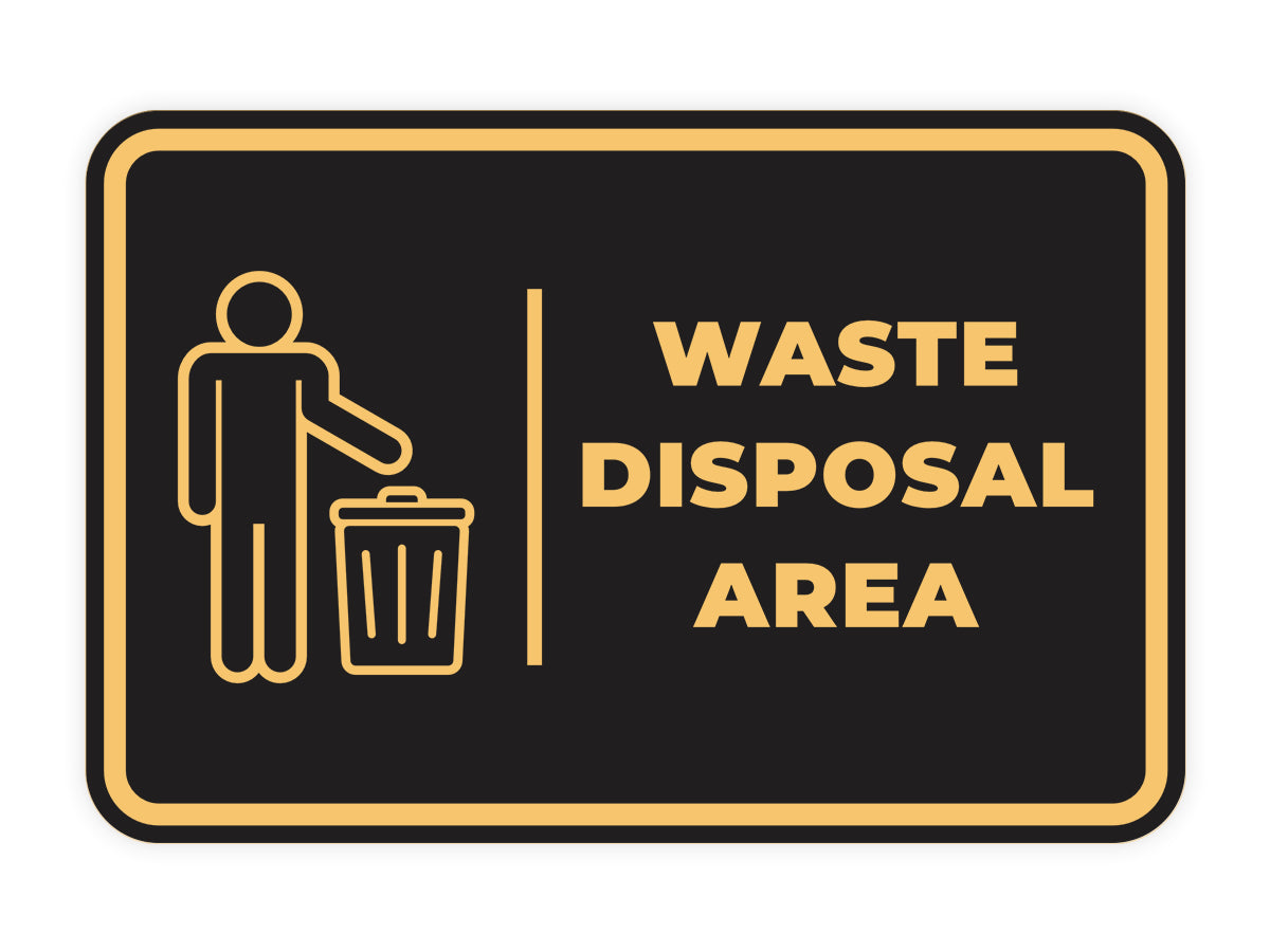 Signs ByLITA Classic Framed Waste Disposal Area Door or Wall Sign Easy Installation | Health And Safety | Building And Hospitality Signs