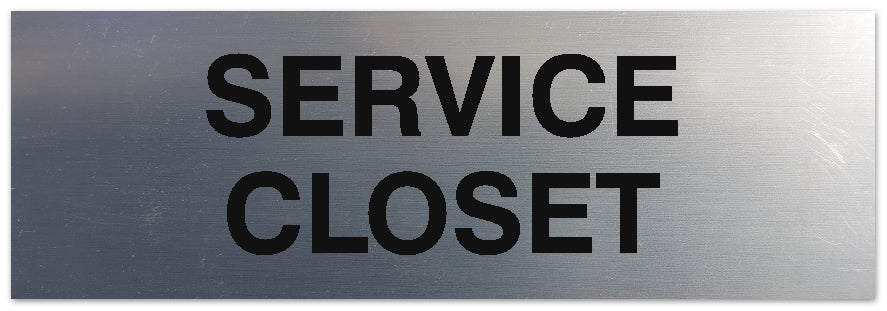 Signs ByLITA Basic Service Closet Sign - Laser-Engraved Lettering | Durable ABS Plastic | Vibrant Colors | Powerful Foam Tape