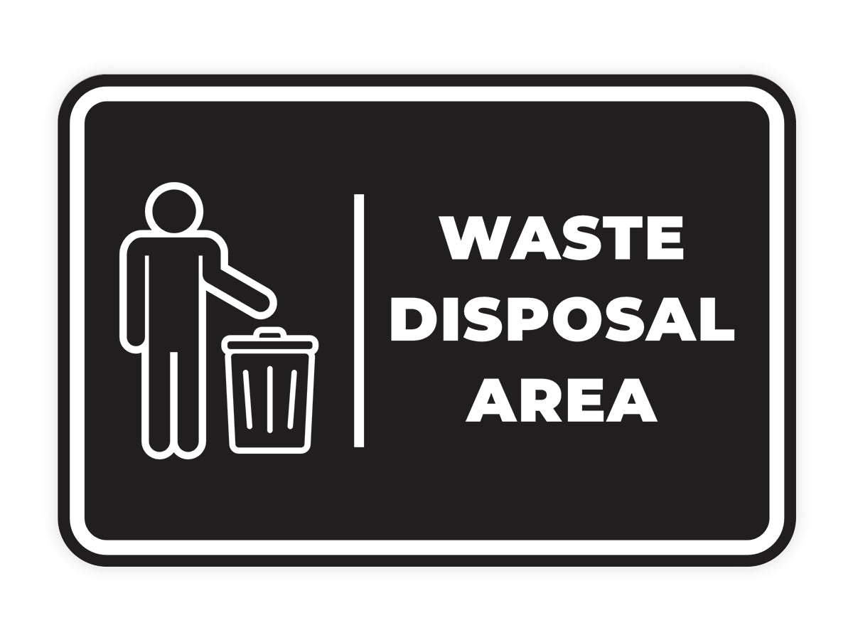 Signs ByLITA Classic Framed Waste Disposal Area Door or Wall Sign Easy Installation | Health And Safety | Building And Hospitality Signs