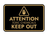Signs ByLITA Classic Framed Attention: Toxic Chemicals - Keep Out Door or Wall Sign Easy Installation | Health And Safety | Building And Warning Signs