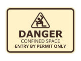 Signs ByLITA Classic Framed Danger: Confined Space - Entry by Permit Only Door or Wall Sign Easy Installation | Health And Safety | Building And Warning Signs