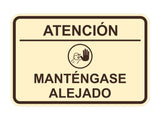 Signs ByLITA Classic Framed Atención: Mantengase Alejado Door or Wall Sign Easy Installation | Health And Safety | Building And Hospitality