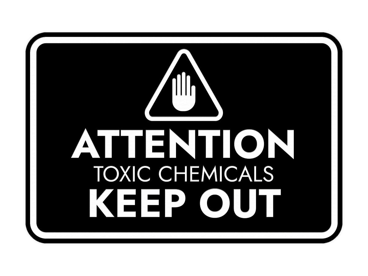 Signs ByLITA Classic Framed Attention: Toxic Chemicals - Keep Out Door or Wall Sign Easy Installation | Health And Safety | Building And Warning Signs