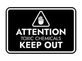 Signs ByLITA Classic Framed Attention: Toxic Chemicals - Keep Out Door or Wall Sign Easy Installation | Health And Safety | Building And Warning Signs