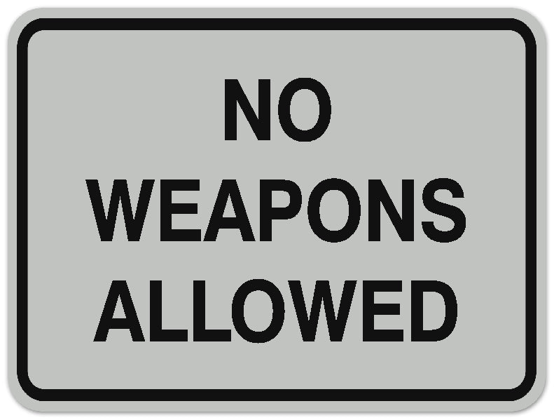Signs ByLITA Classic Framed NO WEAPONS ALLOWED Door or Wall Sign Durable ABS Plastic | Laser Engraved | Easy Installation | Elegant Design