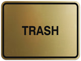 Signs ByLITA Classic Framed TRASH Door or Wall Sign Durable ABS Plastic | Laser Engraved | Easy Installation | Elegant Design