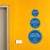 Signs ByLITA Circle Please Keep Windows Closed When You Leave Wall or Door Sign