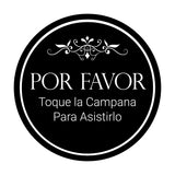 Signs ByLITA Circle Por Favor Toque la Campana Para Asistirlo Wall or Door Sign