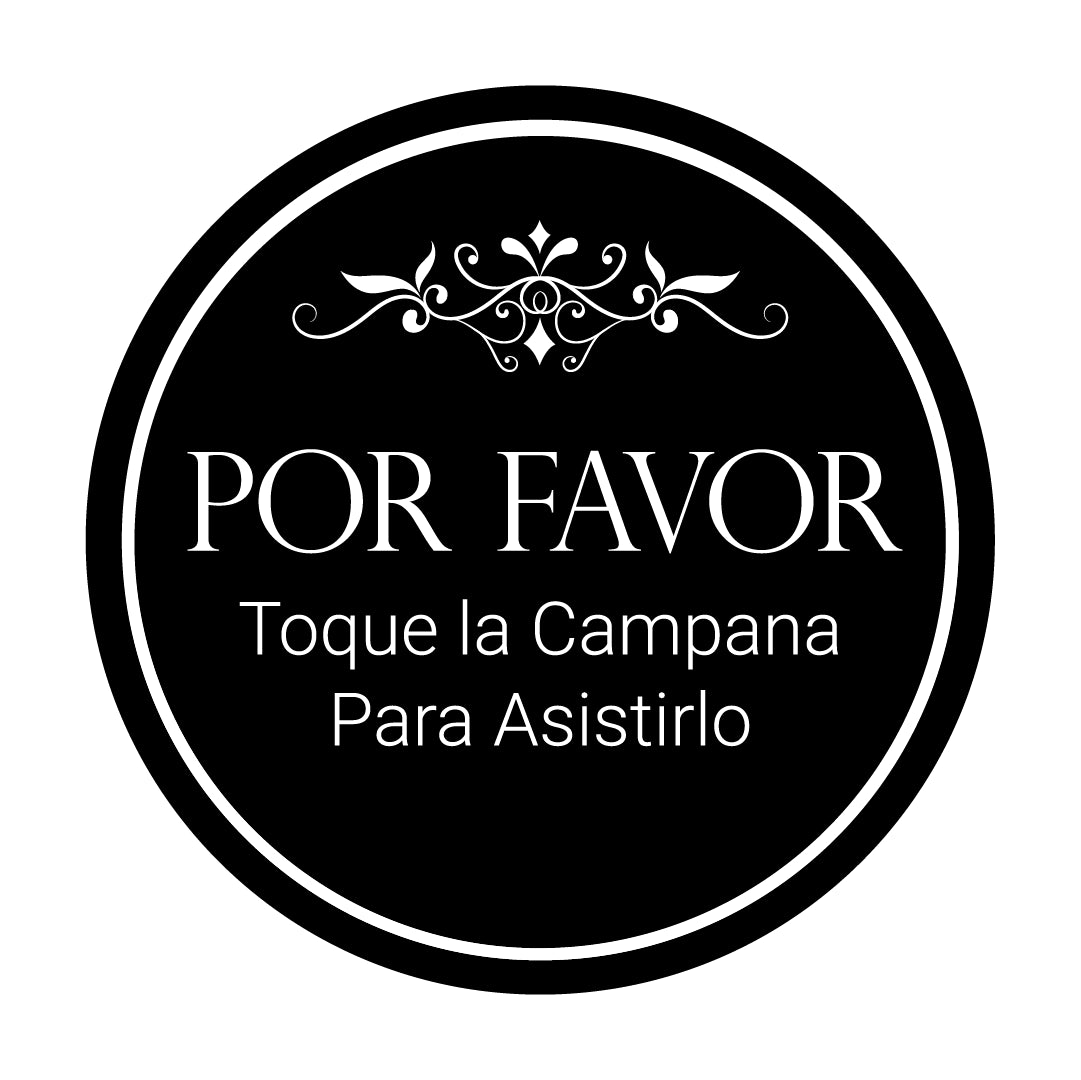 Signs ByLITA Circle Por Favor Toque la Campana Para Asistirlo Wall or Door Sign
