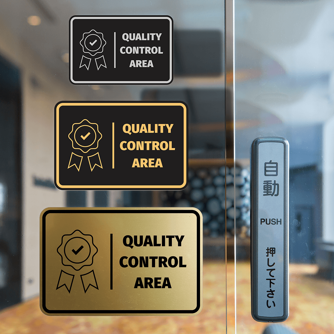 Signs ByLITA Classic Framed Quality Control Area Door or Wall Sign Easy Installation | Health And Safety | Building And Hospitality Signs