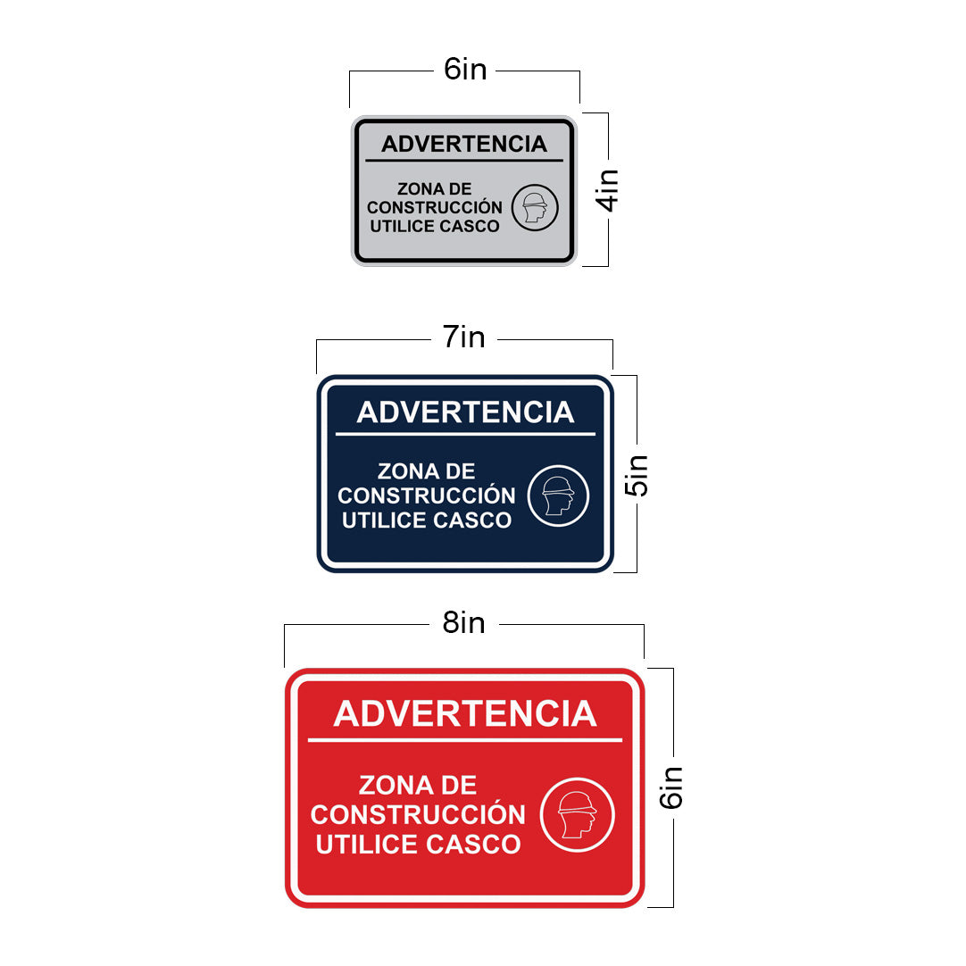 Signs ByLITA Classic Framed Advertencia Zona de construcción Utilice casco Door or Wall Sign Easy Installation | Health And Safety | Building And Hospitality