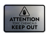 Signs ByLITA Classic Framed Attention: Toxic Chemicals - Keep Out Door or Wall Sign Easy Installation | Health And Safety | Building And Warning Signs