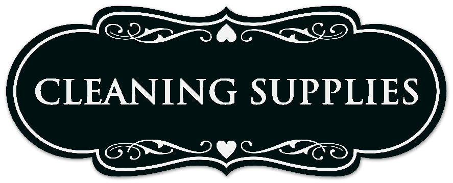 Signs ByLITA Designer Cleaning Supplies Sign - Easy Installation | Durable Wall or Door Sign