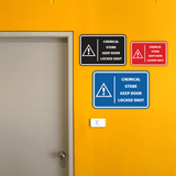 Signs ByLITA Classic Framed Chemical Store Keep Door Locked Shut Door or Wall Sign Easy Installation | Health And Safety | Building And Hospitality Signs