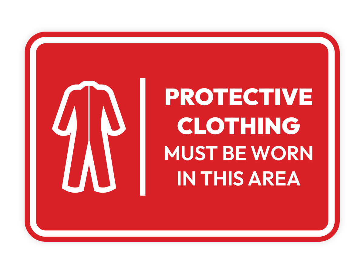 Signs ByLITA Classic Framed Protective Clothing Must Be Worn In This Area Door or Wall Sign Easy Installation | Health And Safety | Building And Hospitality Signs