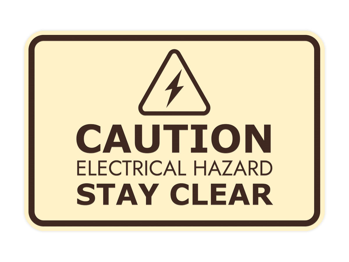 Signs ByLITA Classic Framed Caution: Electrical Hazard - Stay Clear Door or Wall Sign Easy Installation | Health And Safety | Building And Warning Signs