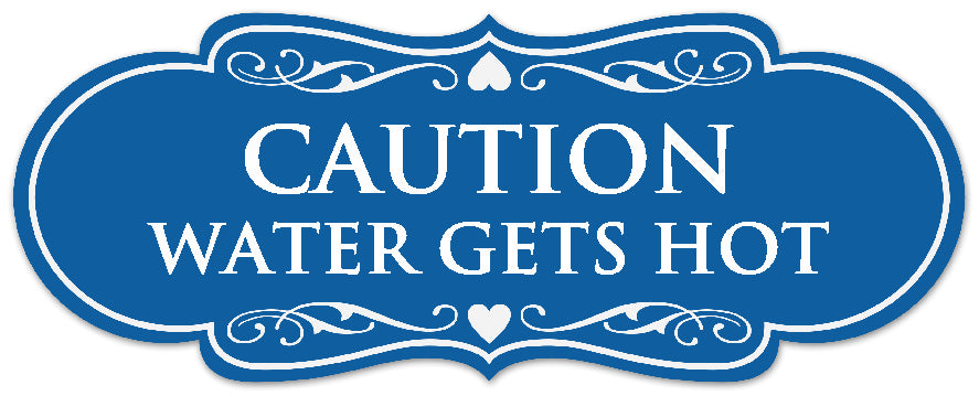 Signs ByLITA Designer Caution Water Gets Very Hot Sign - Easy Installation | Durable Wall or Door Sign