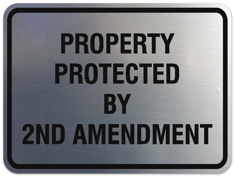 Signs ByLITA Classic Framed Property by Protected 2nd Amendment Sign | Durable Material | Home Security and Protection