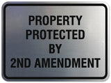 Signs ByLITA Classic Framed Property by Protected 2nd Amendment Sign | Durable Material | Home Security and Protection