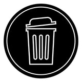 Signs ByLITA Circle Trash Can Graphic Door or Wall Sign | Easy Installation | Durable Construction | Promote Health And Safety | Caution Warning Sign for Home, Business and Office Spaces