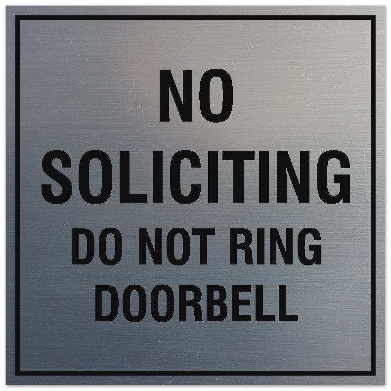 Signs ByLITA Square No Soliciting Do Not Ring Doorbell Sign - Easy Installation | Durable Material