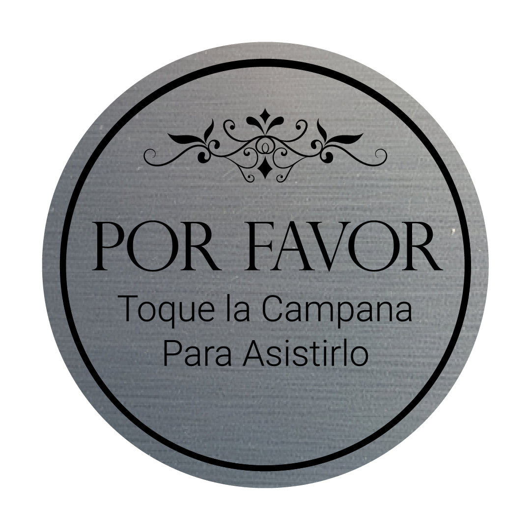 Signs ByLITA Circle Por Favor Toque la Campana Para Asistirlo Wall or Door Sign