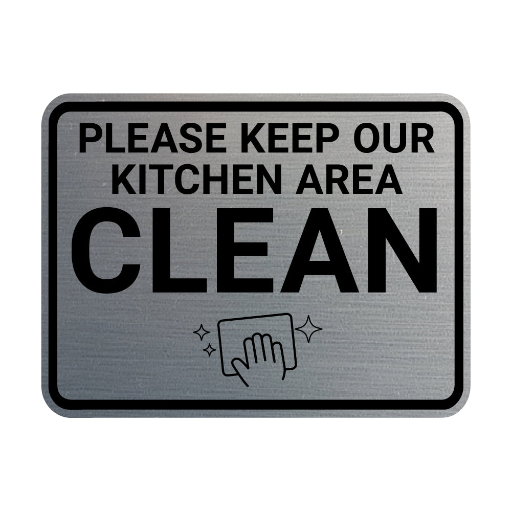 Signs ByLITA Classic Framed Please Keep Our Kitchen Area Clean Wall or Door Sign