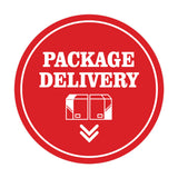 Signs ByLITA Circle Package Delivery (Package Arrow Down) Wall or Door Sign