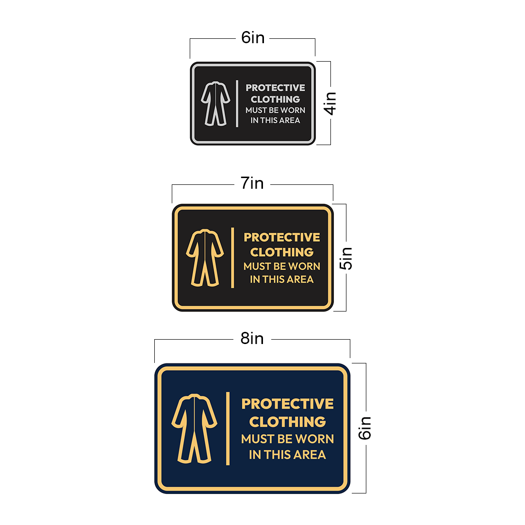 Signs ByLITA Classic Framed Protective Clothing Must Be Worn In This Area Door or Wall Sign Easy Installation | Health And Safety | Building And Hospitality Signs