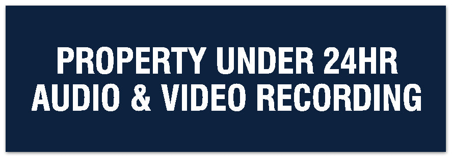 Signs ByLITA Basic Property Under 24 Audio Video Recording Sign - Laser-Engraved Lettering | Durable ABS Plastic | Vibrant Colors | Powerful Foam Tape