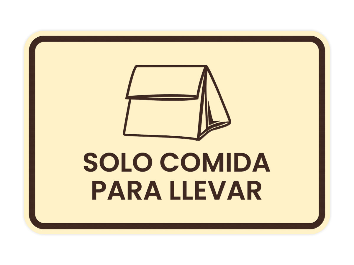 Signs ByLITA Classic Framed Solo Comida para llevar Door or Wall Sign
