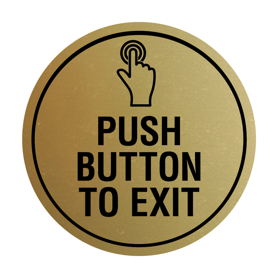 Signs ByLITA Circle Push Button To Exit Wall or Door Sign