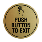 Signs ByLITA Circle Push Button To Exit Wall or Door Sign