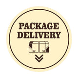 Signs ByLITA Circle Package Delivery (Package Arrow Down) Wall or Door Sign
