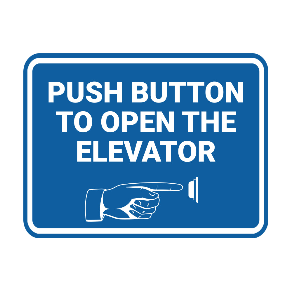 Signs ByLITA Classic Framed Push Button To Open The Elevator Wall or Door Sign