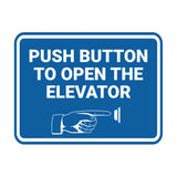 Signs ByLITA Classic Framed Push Button To Open The Elevator Wall or Door Sign