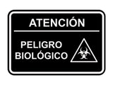Signs ByLITA Classic Framed Atención Peligro biológico Door or Wall Sign Easy Installation | Health And Safety | Building And Hospitality