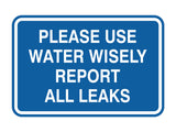 Signs ByLITA Classic Framed Please Use Water Wisely Report All Leaks Door or Wall Sign | Eco-Friendly Home Signs