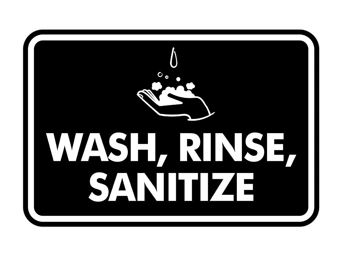 Signs ByLITA Classic Framed Wash, Rinse, Sanitize Wall or Door Sign