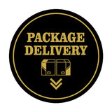 Signs ByLITA Circle Package Delivery (Package Arrow Down) Wall or Door Sign