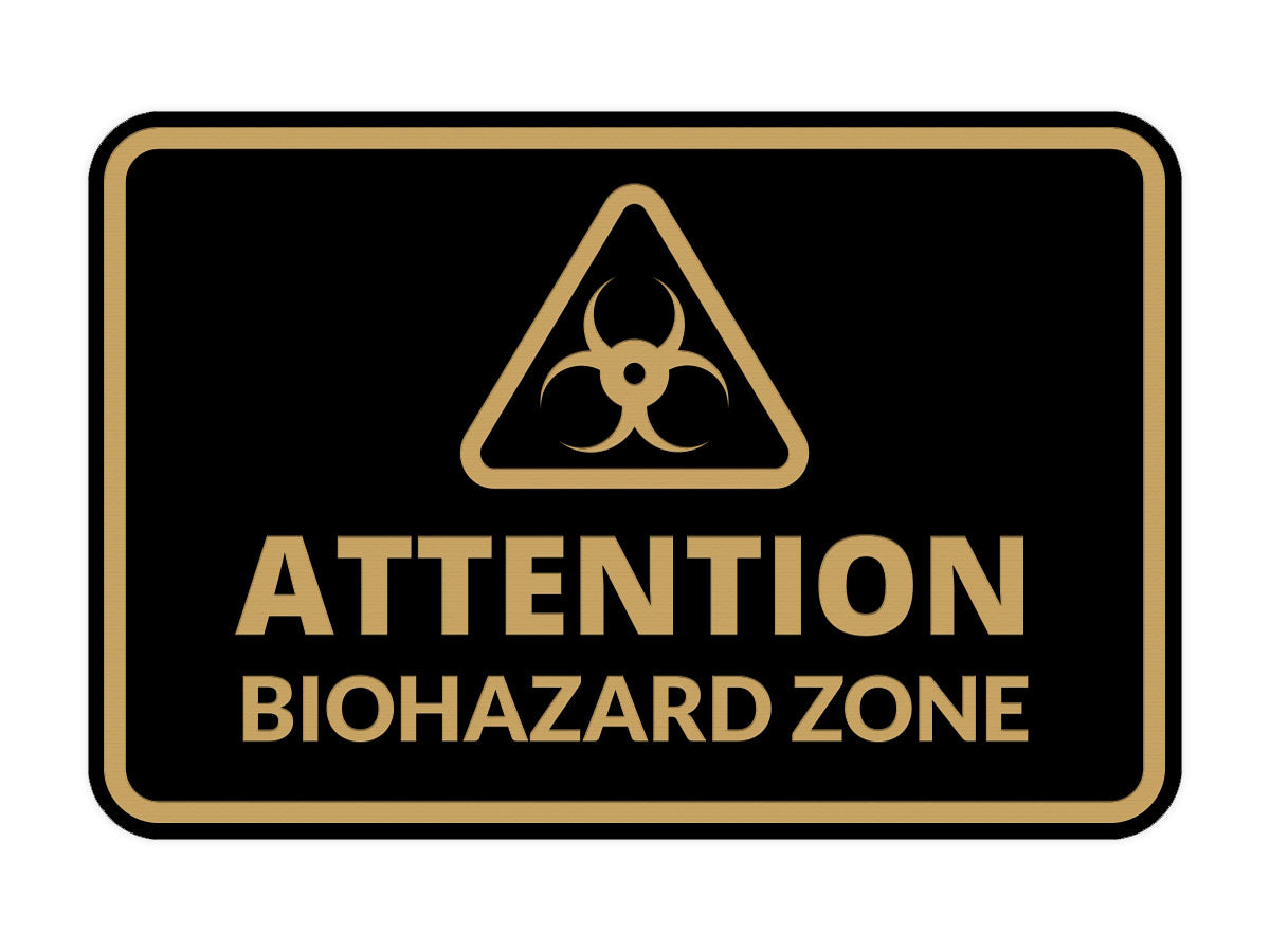 Signs ByLITA Classic Framed Attention: Biohazard Zone Door or Wall Sign Easy Installation | Health And Safety | Building And Warning Signs