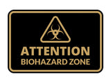 Signs ByLITA Classic Framed Attention: Biohazard Zone Door or Wall Sign Easy Installation | Health And Safety | Building And Warning Signs