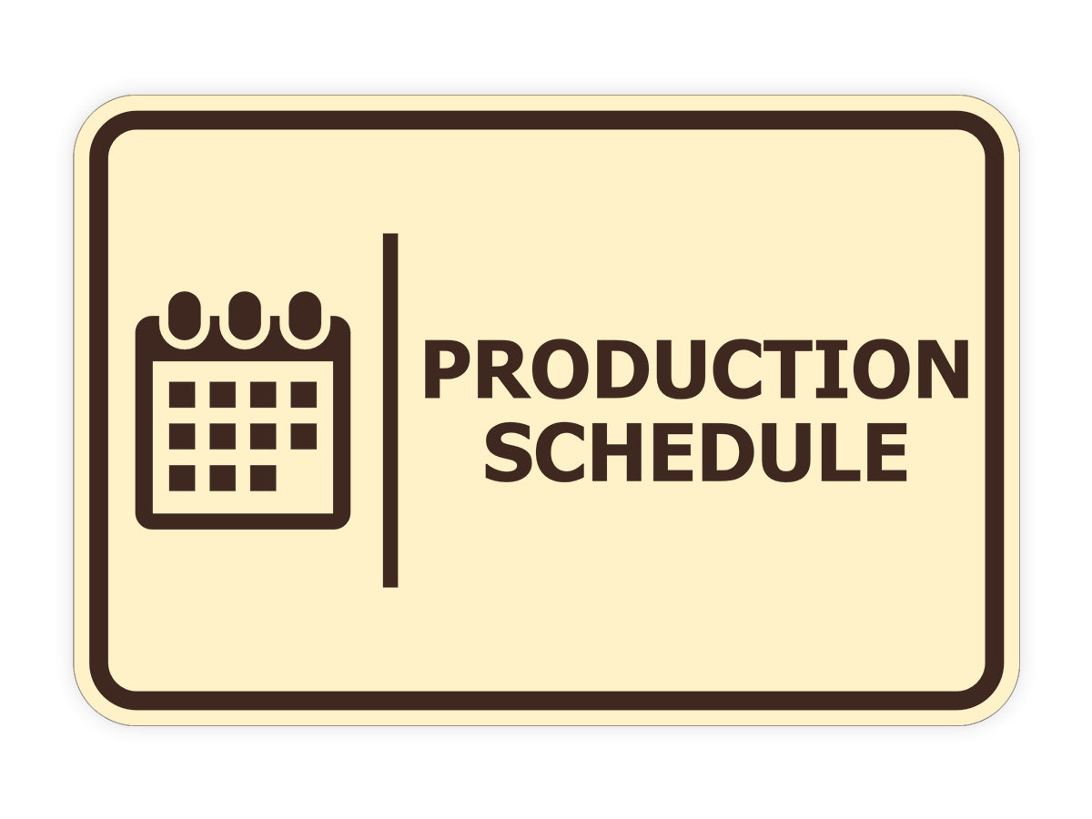 Signs ByLITA Classic Framed Production Schedule Door or Wall Sign Easy Installation | Health And Safety | Building And Hospitality Signs