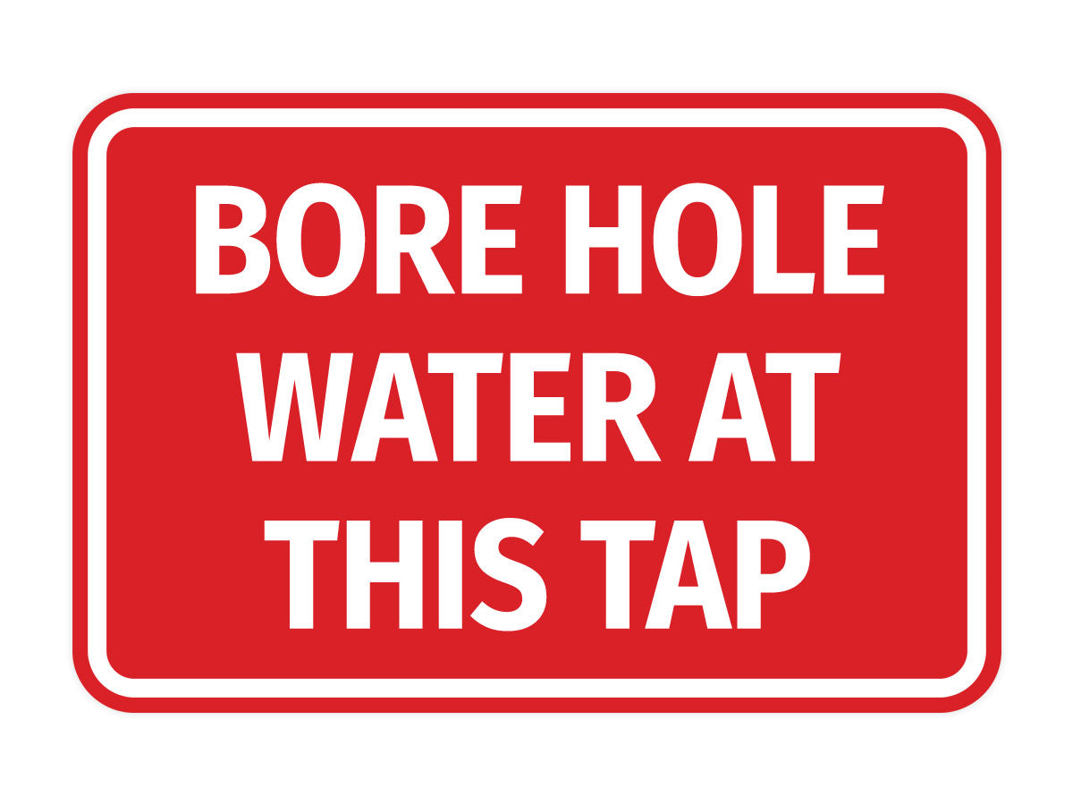 Signs ByLITA Classic Framed Bore Hole Water At This Tap Door or Wall Sign | Eco-Friendly Home Signs