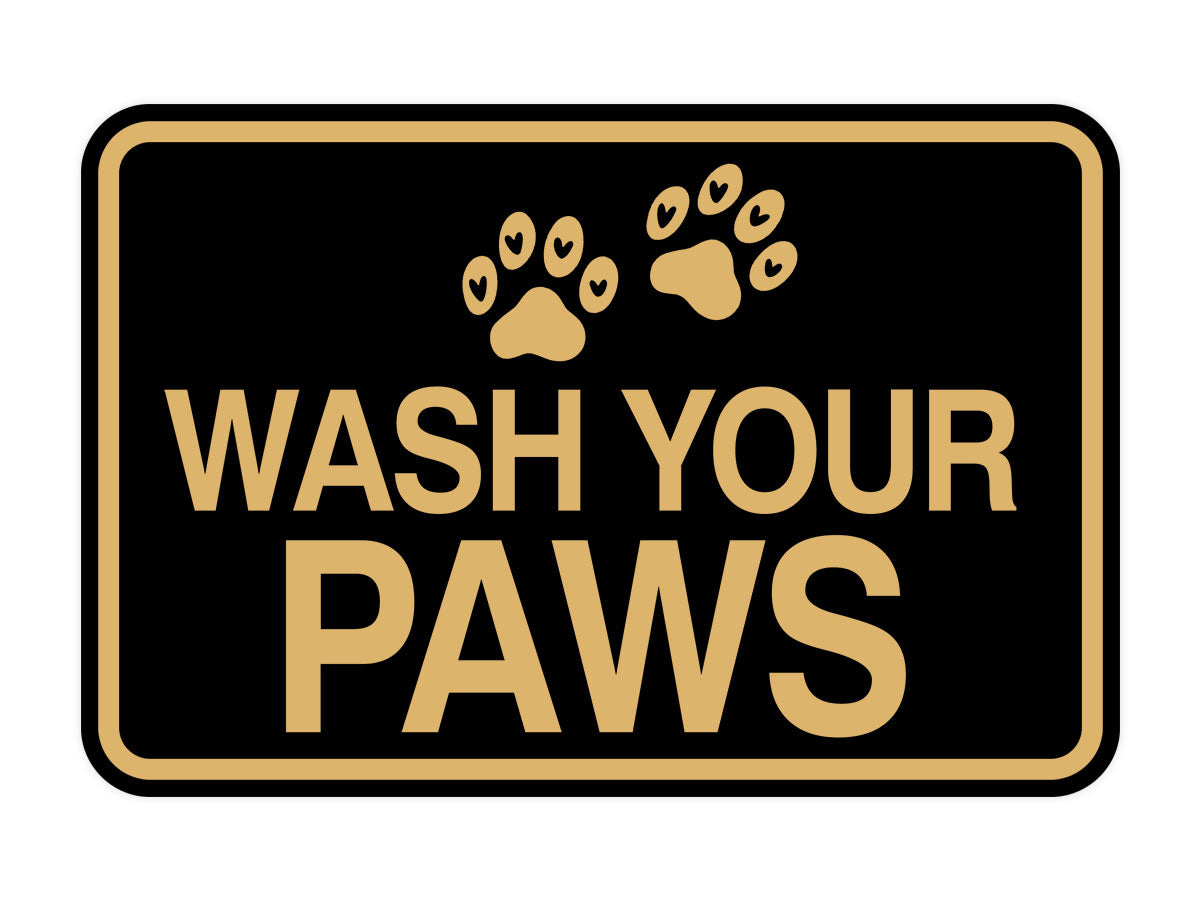 Signs ByLITA Classic Framed Wash Your Paws Wall or Door Sign