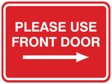 Signs ByLITA Classic Framed Please Use Front Door Right Sign - Easy Installation | Durable Material