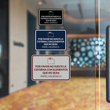 Signs ByLITA Classic Framed Por favor no suelte la cisterna con elementos que no sean papel higiénico Door or Wall Sign | Spanish Restroom Maintenance Signs