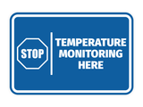 Signs ByLITA Classic Framed Stop! Temperature Monitoring Here Door or Wall Sign Easy Installation | Health And Safety | Building And Hospitality Signs