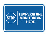 Signs ByLITA Classic Framed Stop! Temperature Monitoring Here Door or Wall Sign Easy Installation | Health And Safety | Building And Hospitality Signs