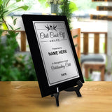 Signs ByLITA Customizable Chili Cook Off Award Wooden Plaque Award with Easel Stand, Engraved Gift for Chili Cook Off Competitions, Cooking Events and Cooking Awards